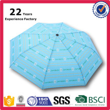 L&#39;impression adaptée aux besoins du client de sublimation de colorant de cadeaux écologiques personnalisent le parapluie 3 se pliant automatique